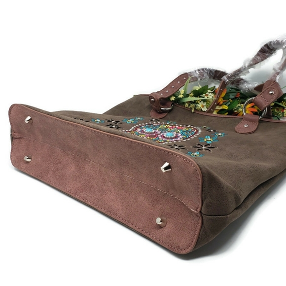 Montana West Sugar Skull Collection Concealed Carry Tote Bag - Picture 3 of 7